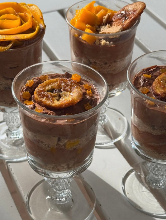 chocolate mousse and mango parfait recipe from jcoco