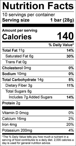 Nutrition Facts for Dark Collection Gift Box