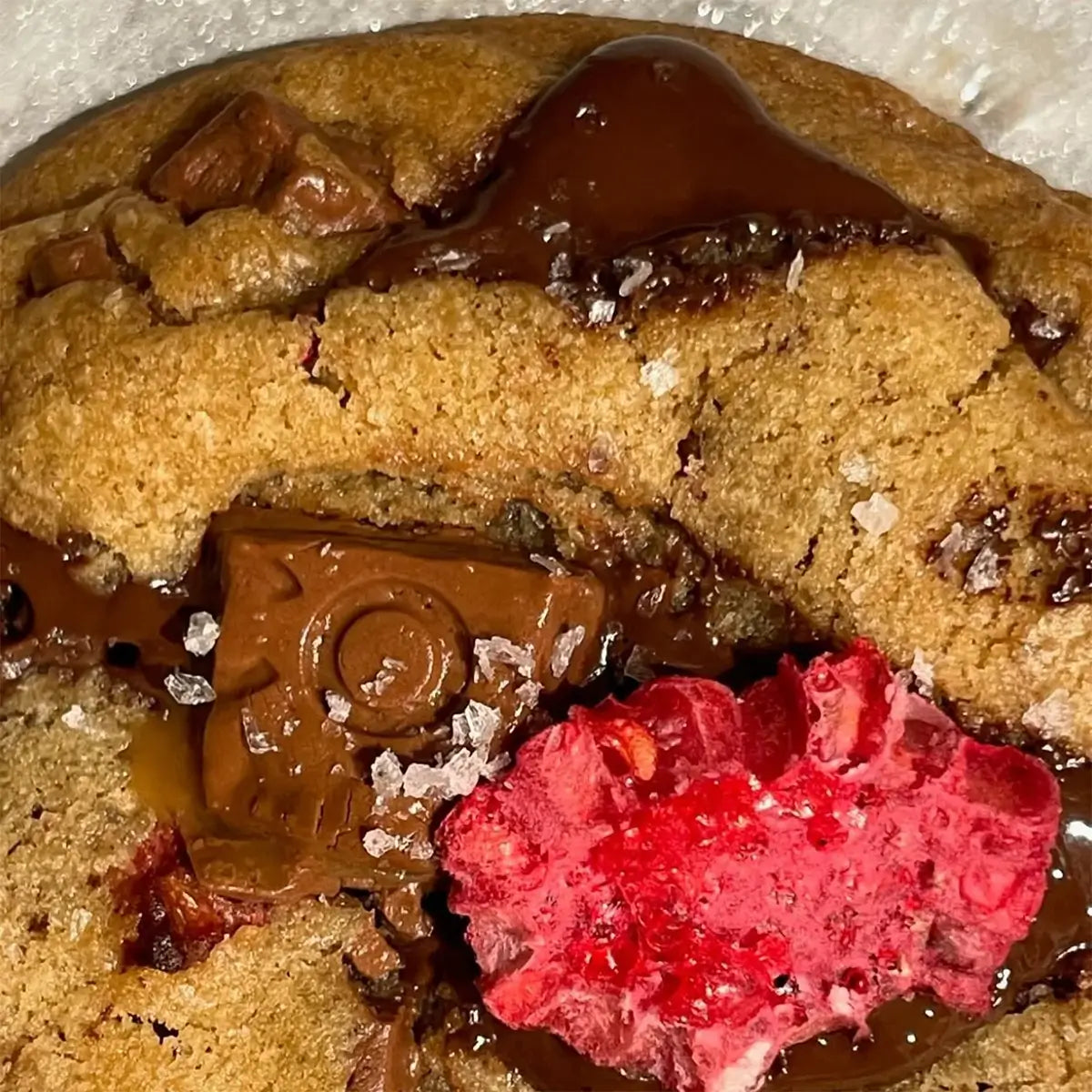 Brown Butter Toffee Milk and Dark Chocolate Chip Cookies with Dried Raspberries Recipe