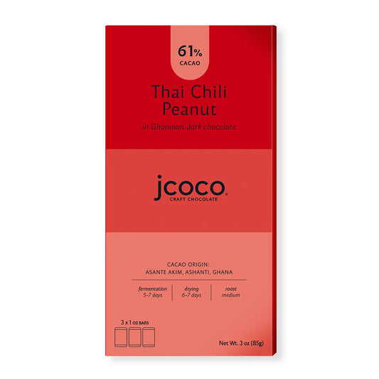 Thai Chili Peanut Dark Chocolate Bar  - Shop Unique Chocolate Bars by jcoco