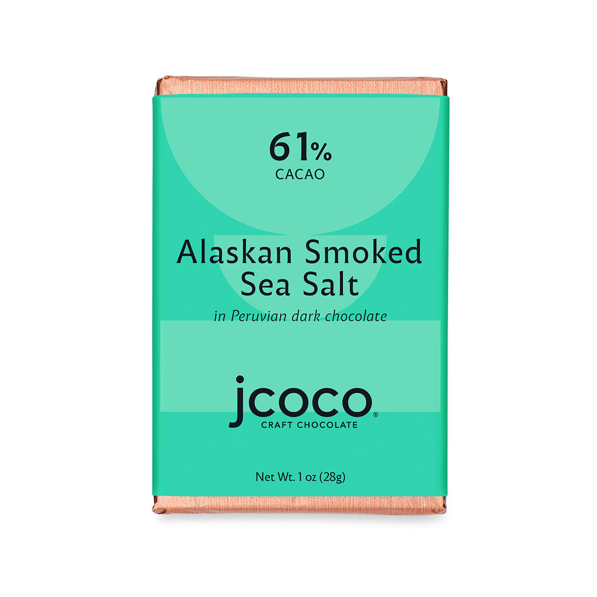 jcoco 61% Cacao Alaskan Smoked Sea Salt Chocolate Bar 1oz