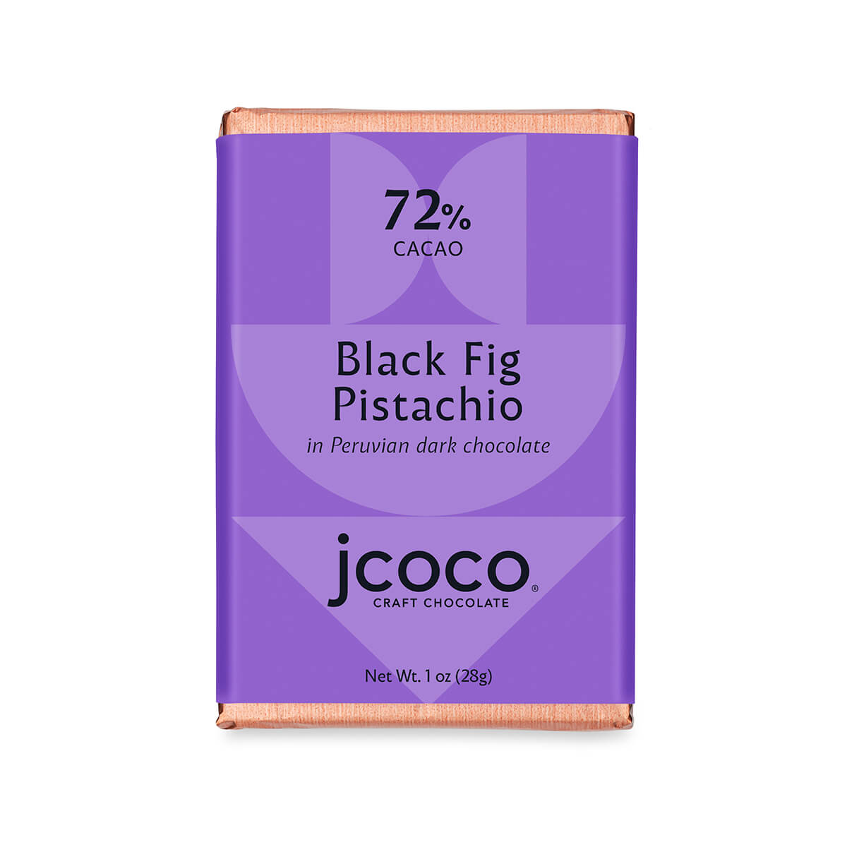 black fig pistachio jcoco vegan chocolate bar