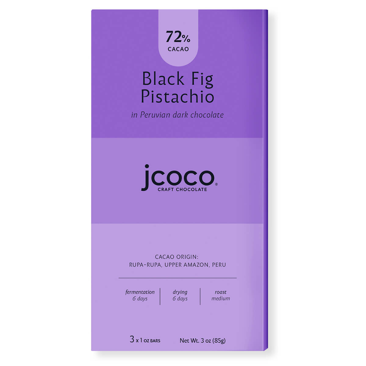 black fig pistachio chocolate bar jcoco 3oz