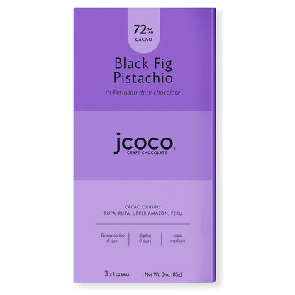 black fig pistachio chocolate bar jcoco 3oz