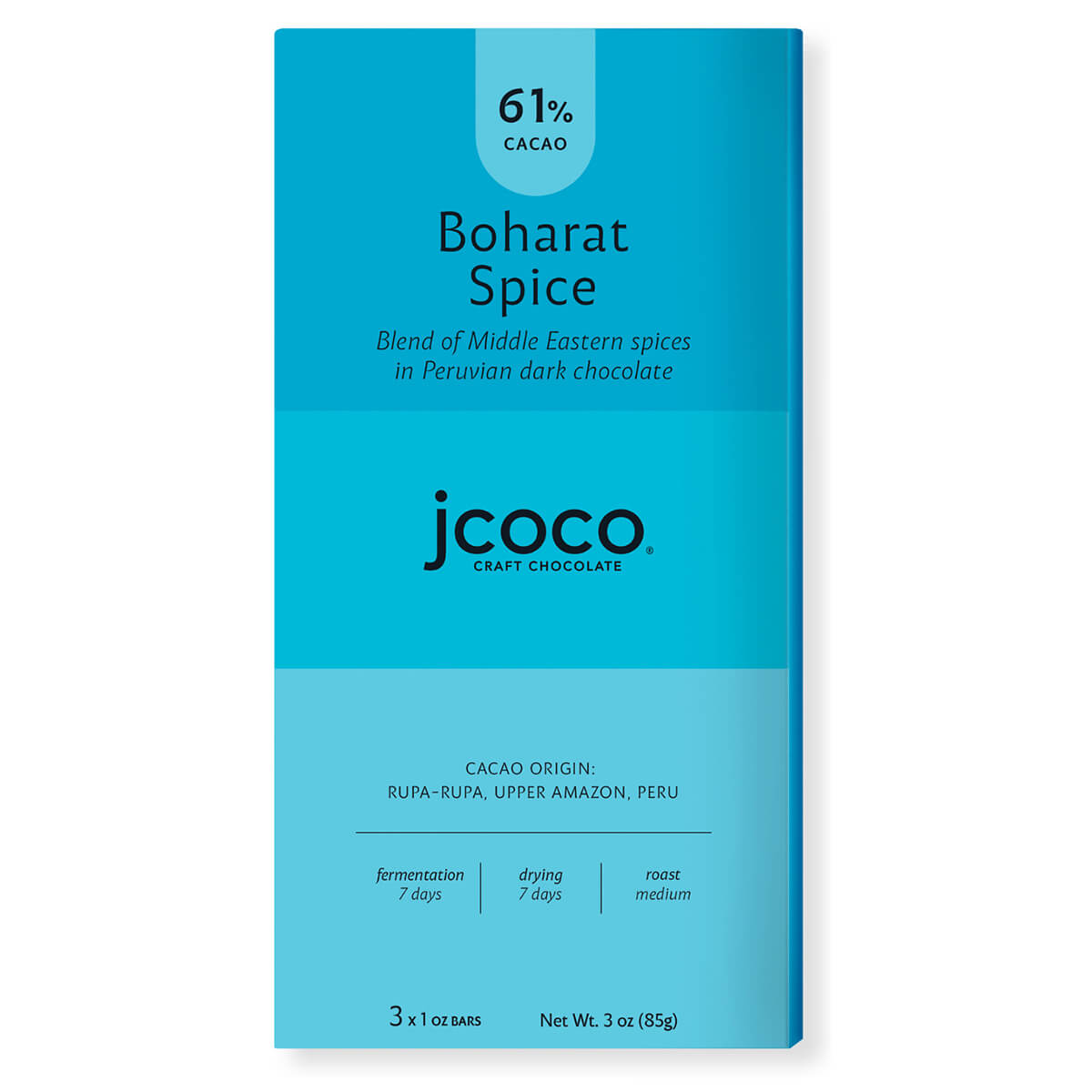 Boharat Spice jcoco artisan chocolate bar 3oz