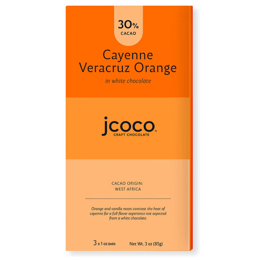 30% Cayenne Veracruz Orange 3oz Gluten-Free Chocolate Bar