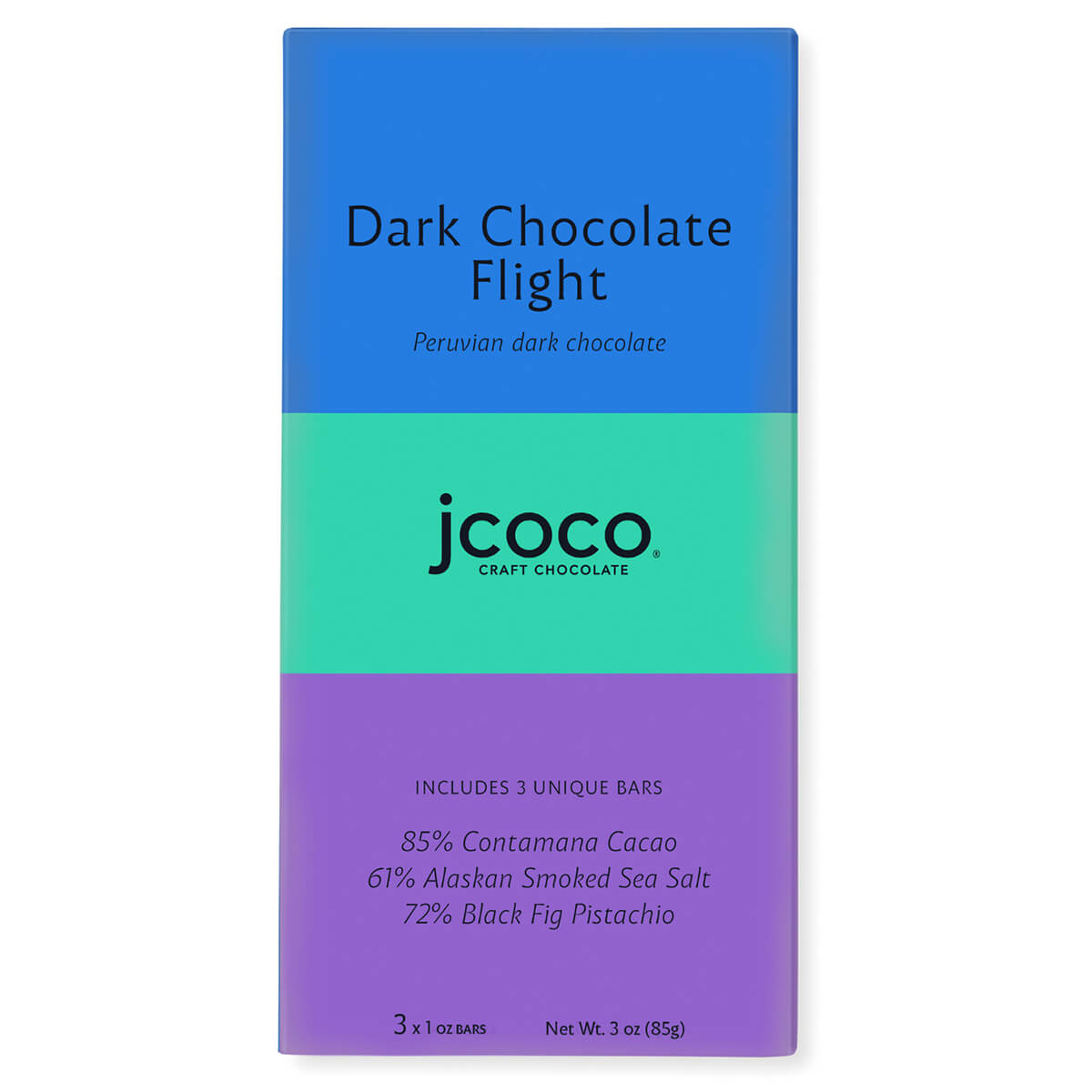 jcoco Dark Chocolate Bar Sampler Flight