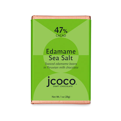 1oz 47% Cacao Edamame Sea Salt chocolate bar