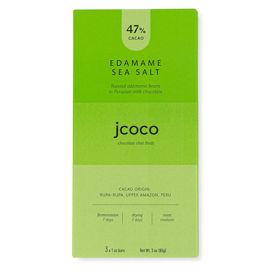 3oz 47% Cacao Edamame Sea Salt chocolate bar