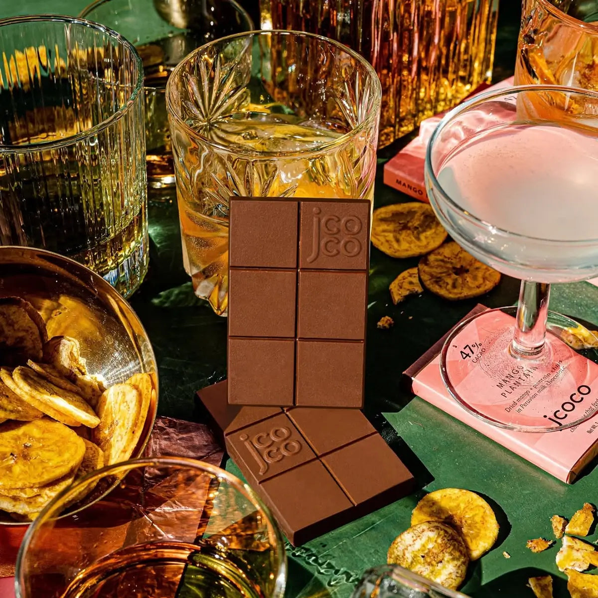 jcoco mango plantain chocolate bar flavor