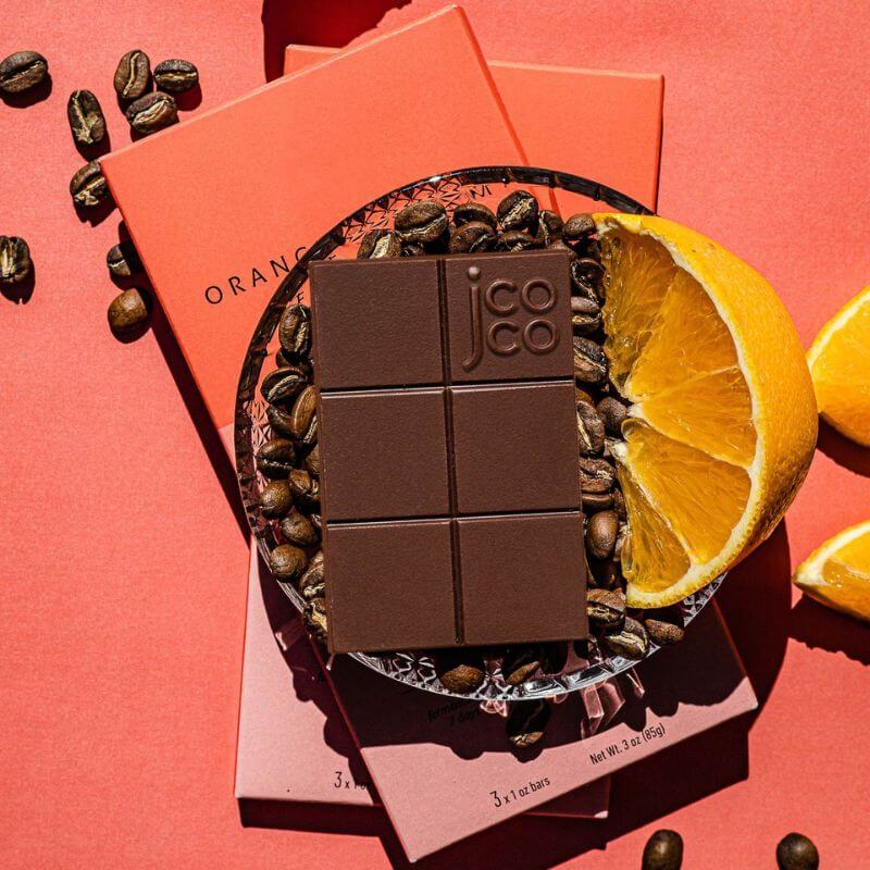 jcoco orange blossom espresso chocolate bar