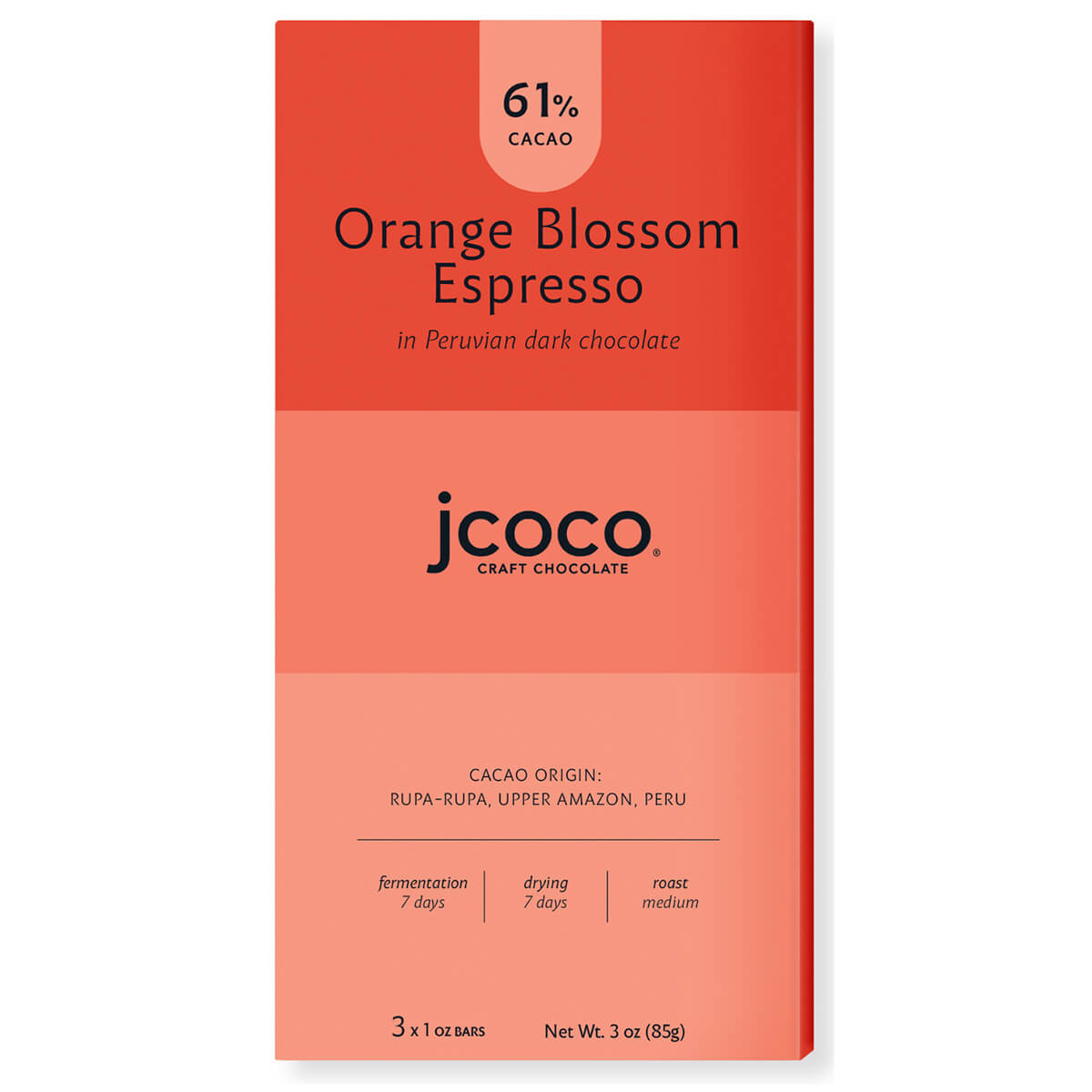 jcoco orange blossom espresso chocolate bar