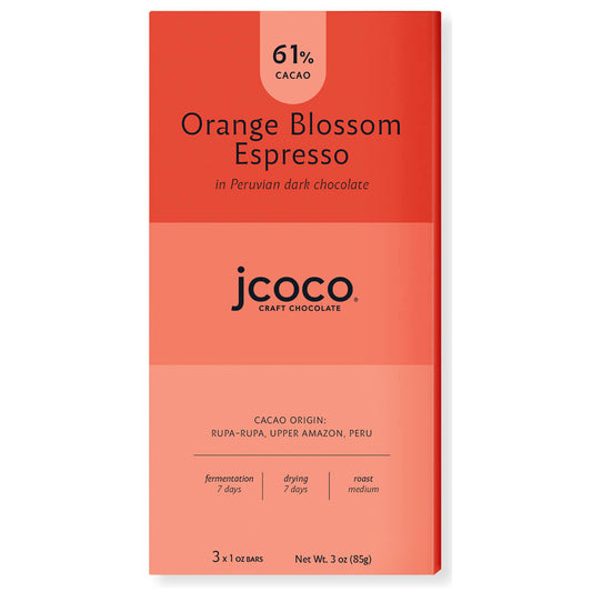 jcoco orange blossom espresso chocolate bar