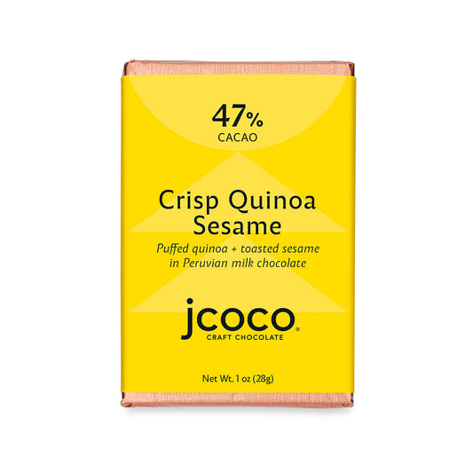 47% Crisp Quinoa Sesame 1oz chocolate bar