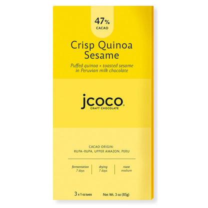 47% Crisp Quinoa Sesame 1oz chocolate bar