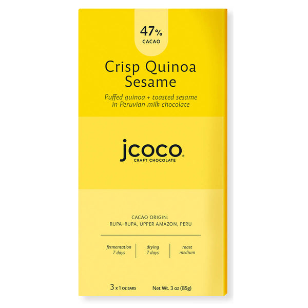 47% Crisp Quinoa Sesame 1oz chocolate bar