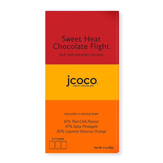jcoco sweet heat spicy chocolate bar tasting flight - shop unique chocolate gifts by jcoco