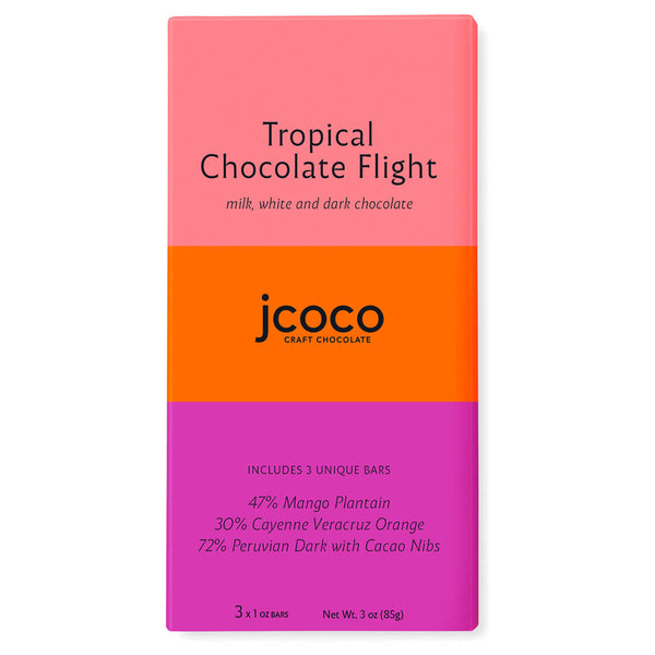 Tropical Chocolate Flight | Shop Gourmet Chocolate bars by jcoco