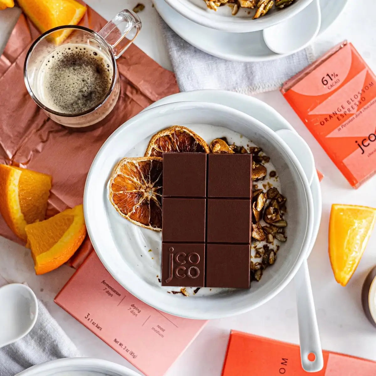espresso chocolate bar with orange